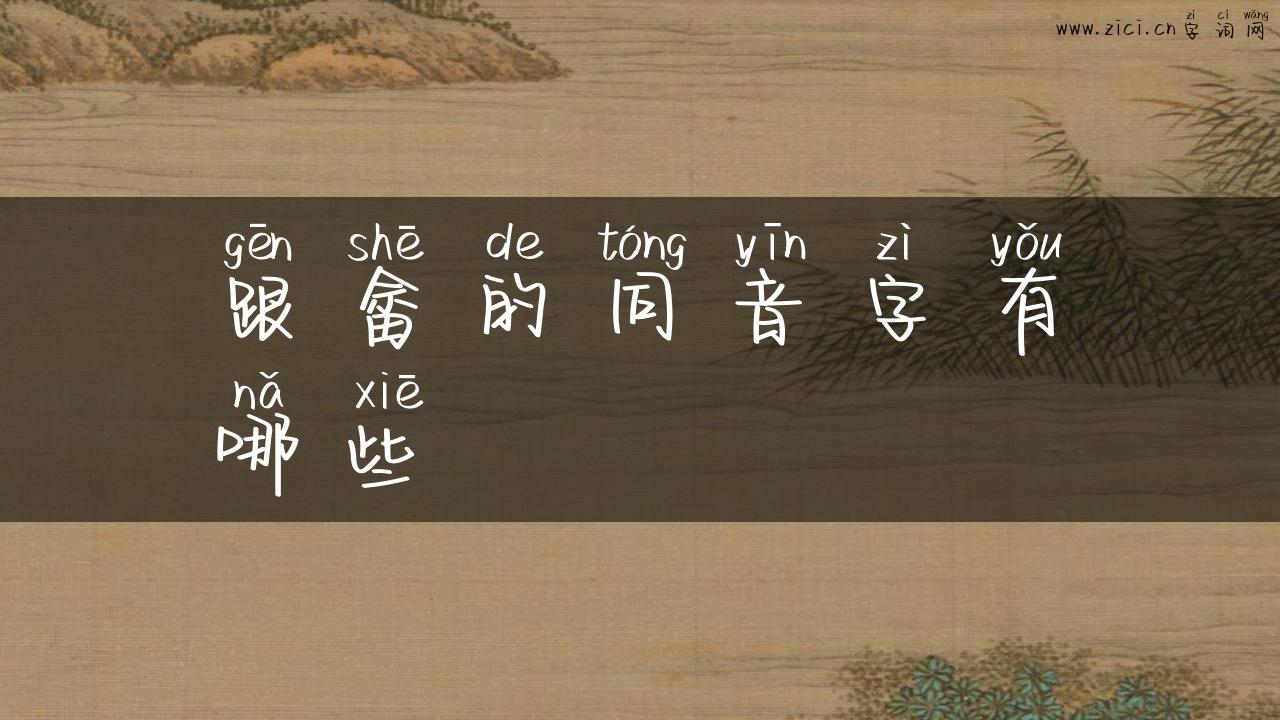 跟畲的同音字有哪些