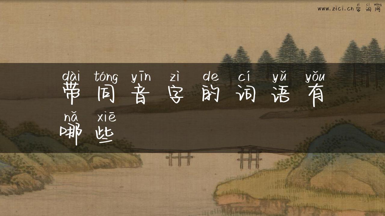 带同音字的词语有哪些