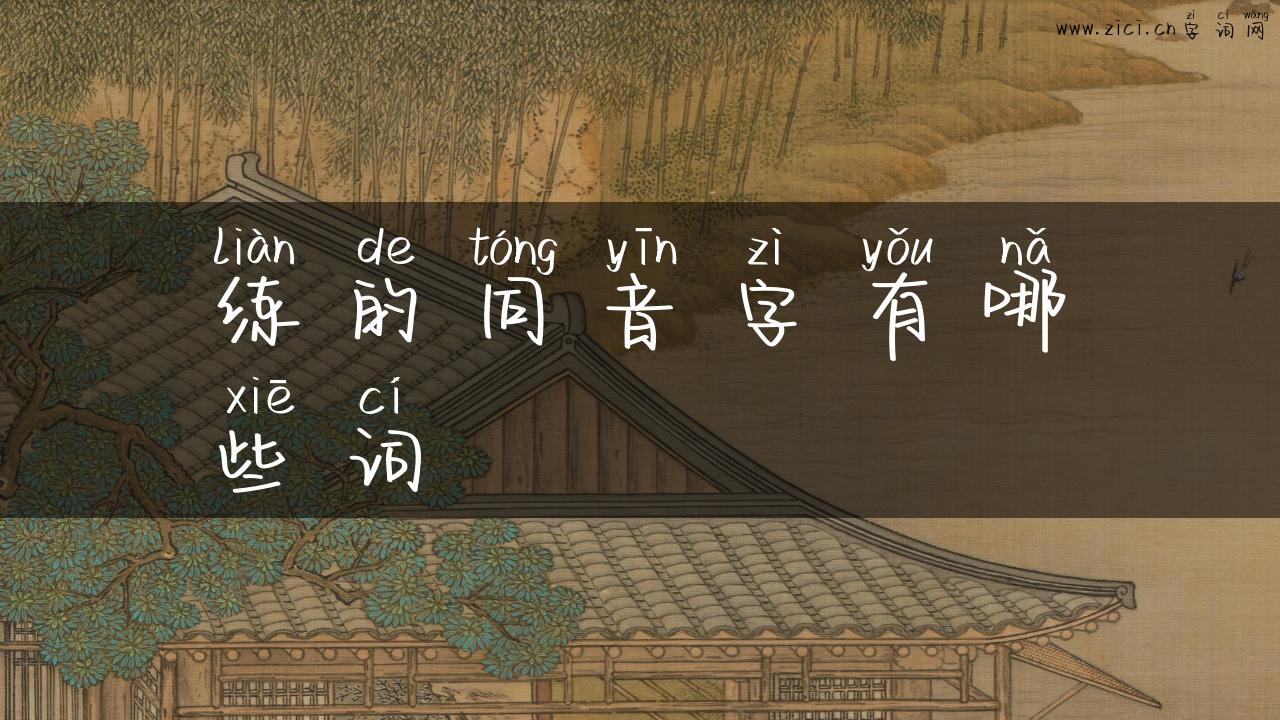 练的同音字有哪些词