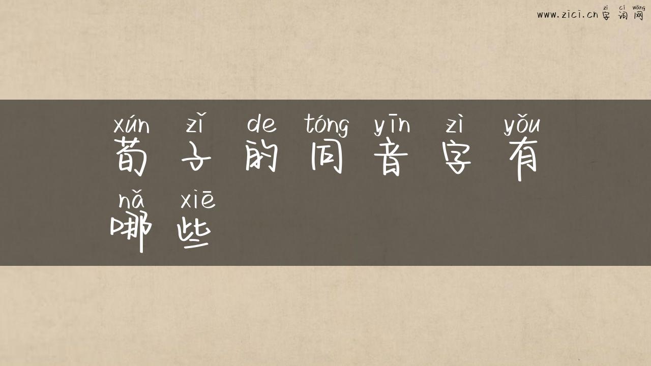 荀子的同音字有哪些