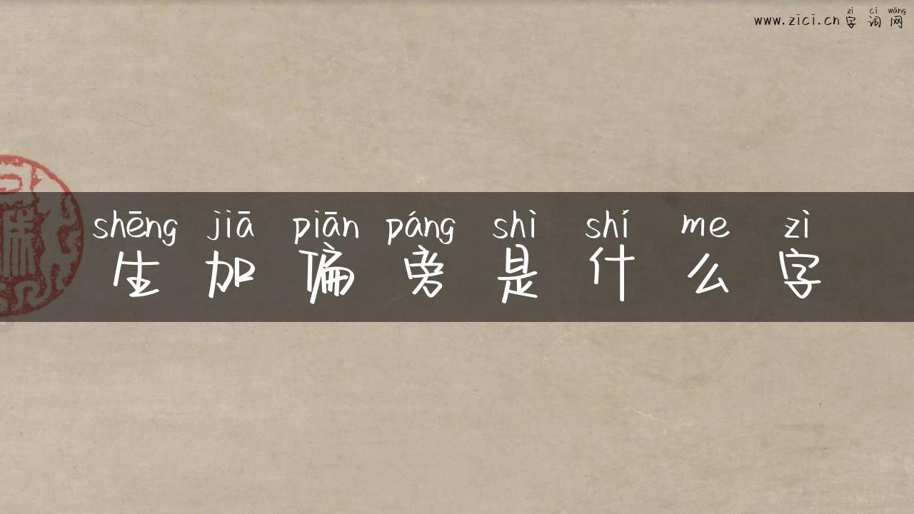 生加偏旁是什么字