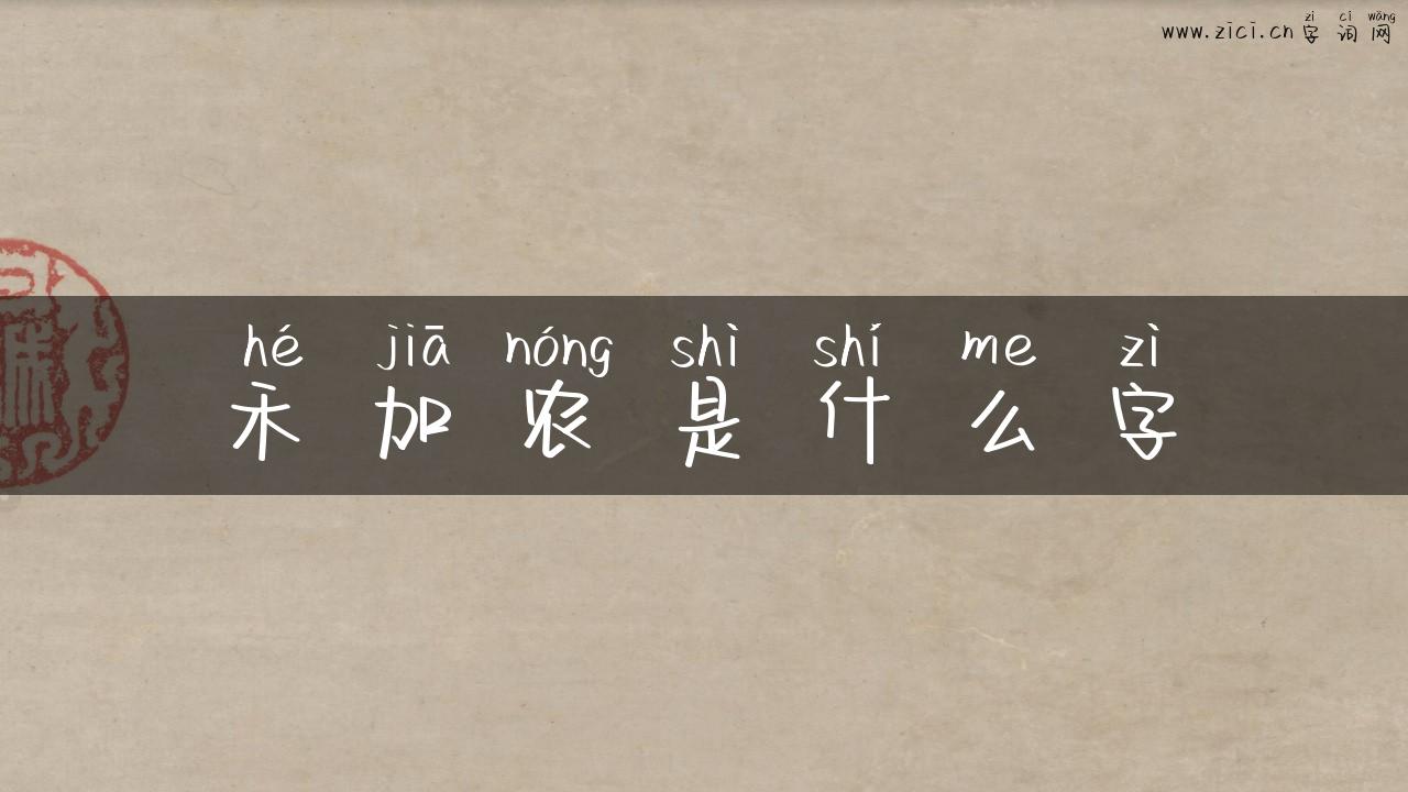 禾加农是什么字