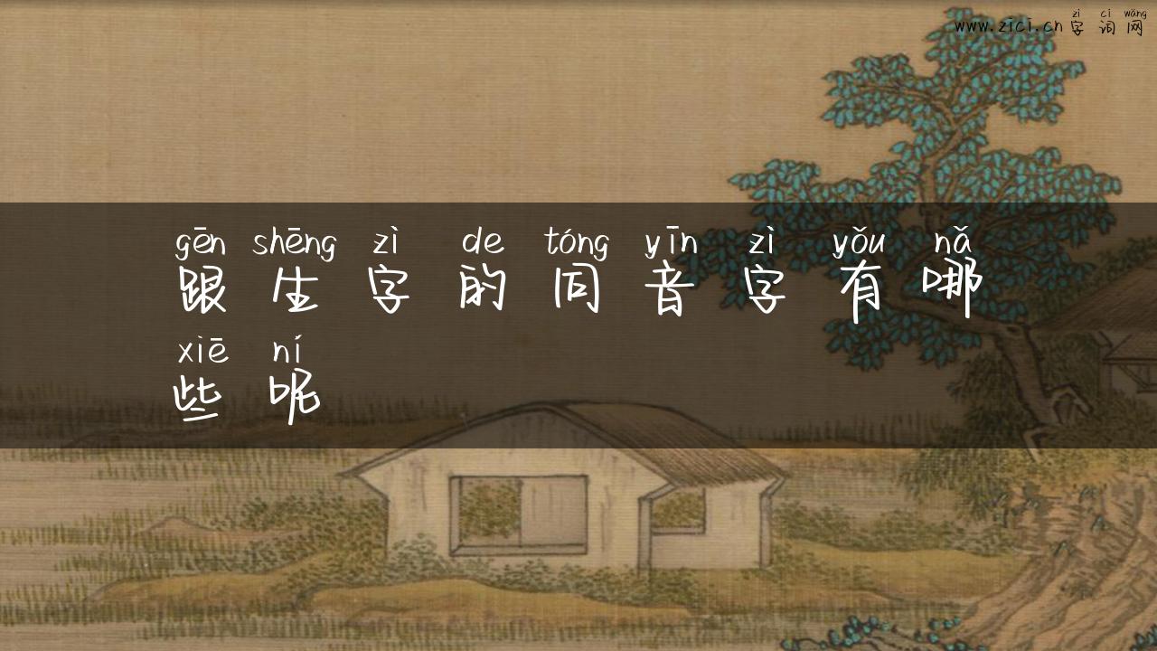 跟生字的同音字有哪些呢