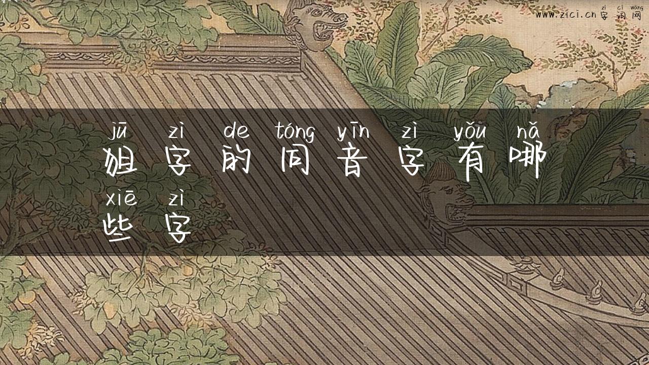 狙字的同音字有哪些字