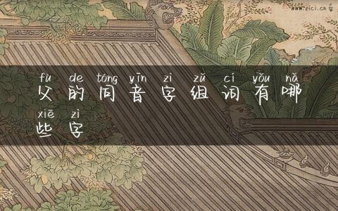 父的同音字组词有哪些字