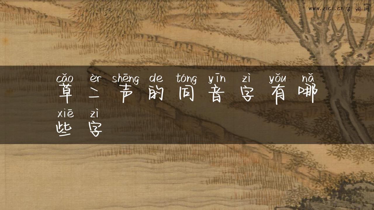 草二声的同音字有哪些字