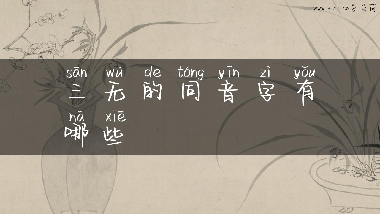三无的同音字有哪些