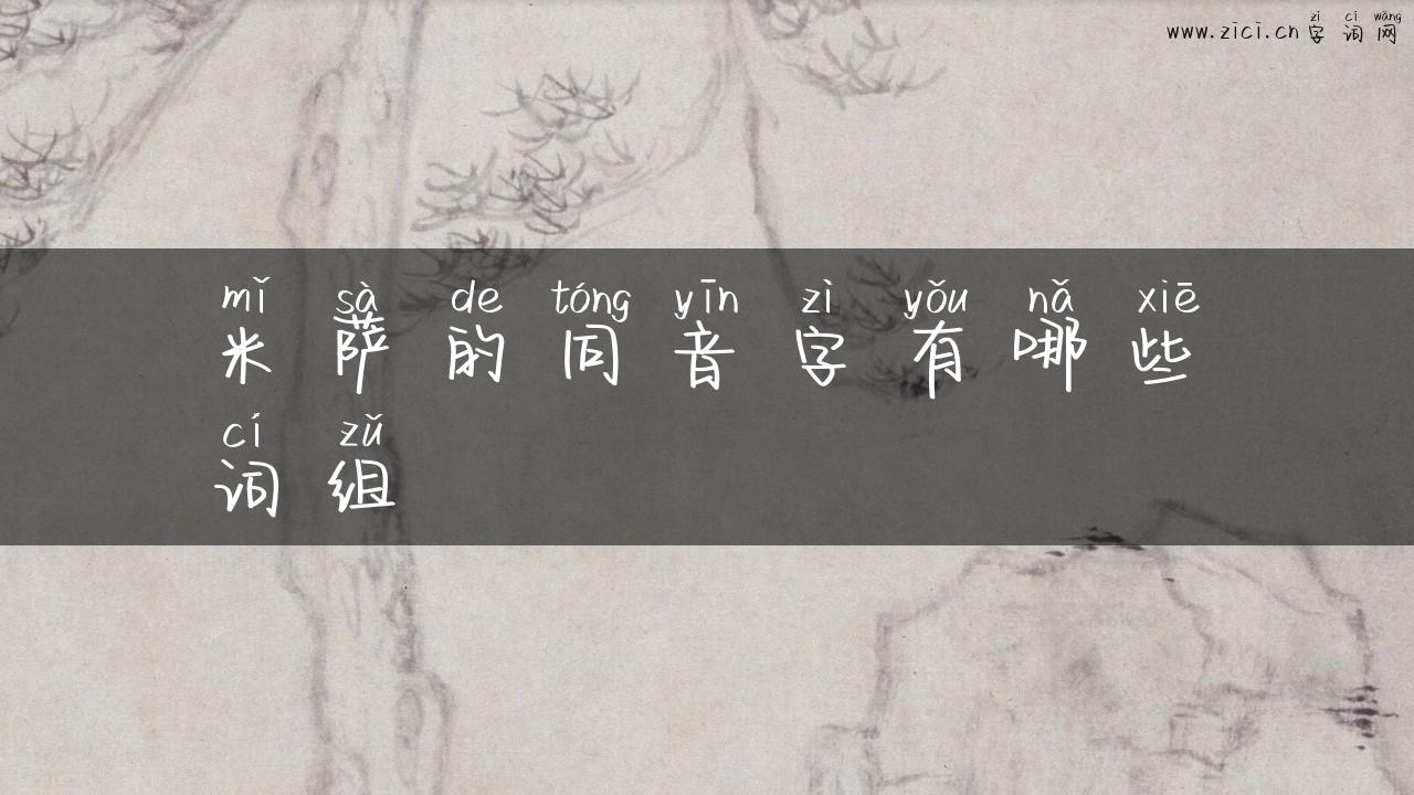 米萨的同音字有哪些词组