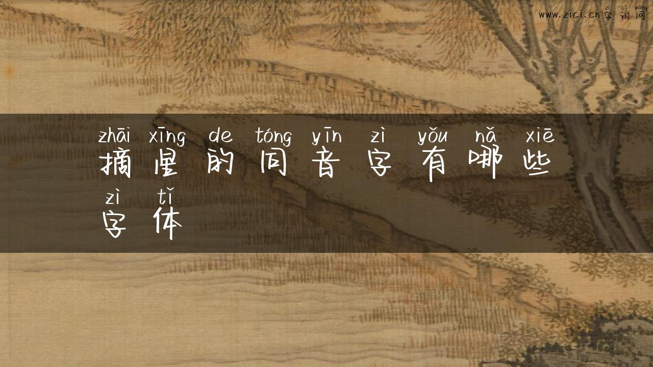 摘星的同音字有哪些字体
