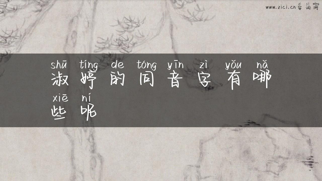 淑婷的同音字有哪些呢