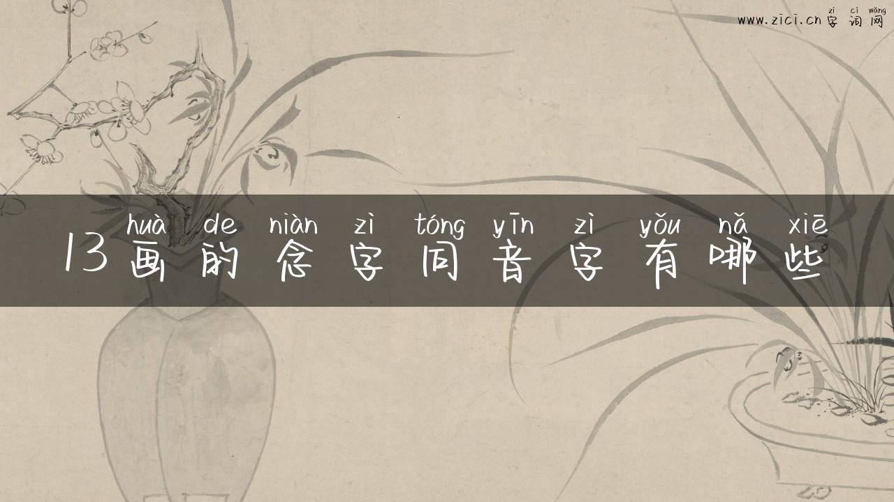 13画的念字同音字有哪些