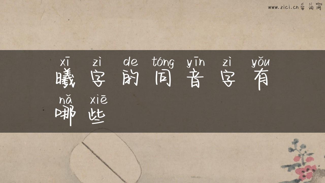 曦字的同音字有哪些