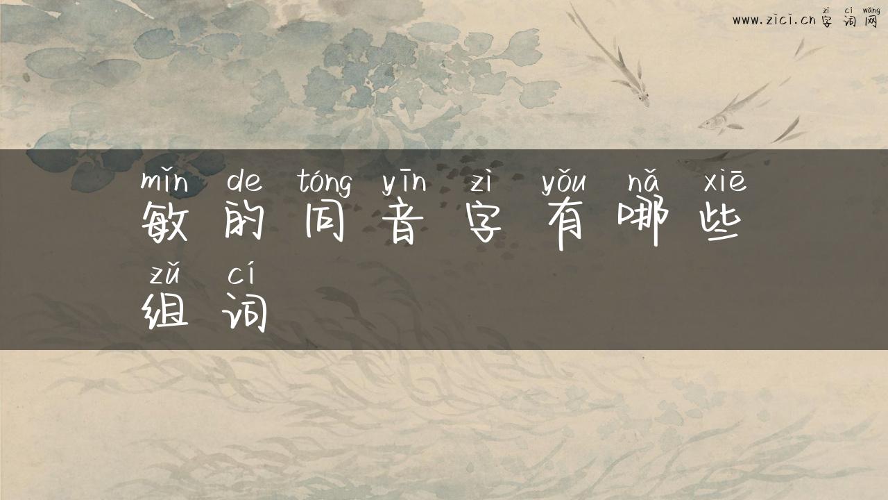 敏的同音字有哪些组词