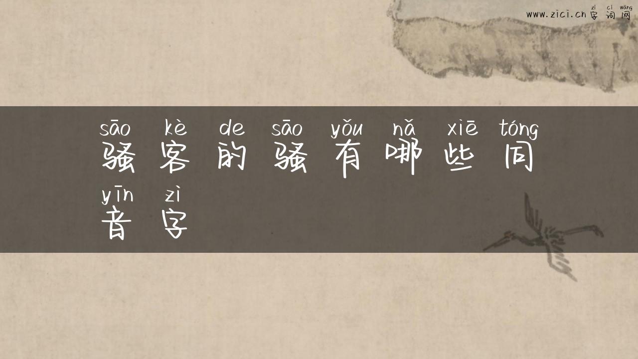 骚客的骚有哪些同音字