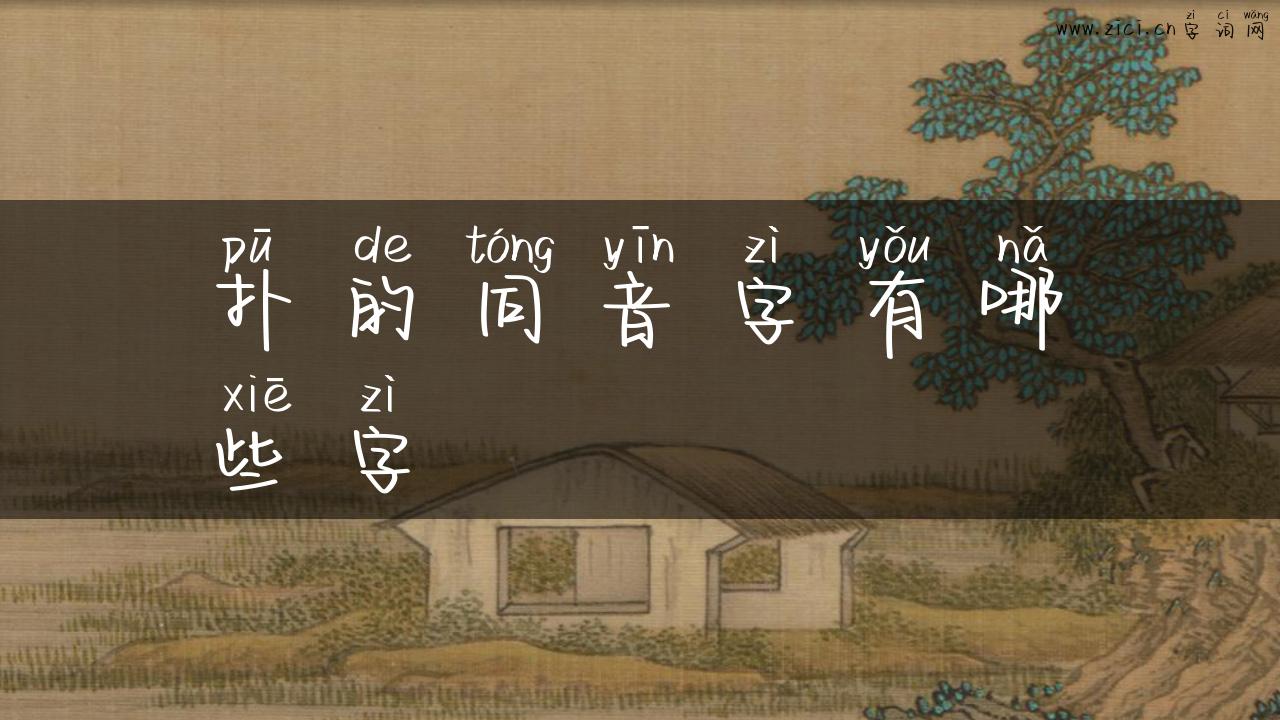 扑的同音字有哪些字