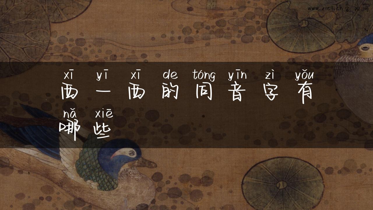 西一西的同音字有哪些