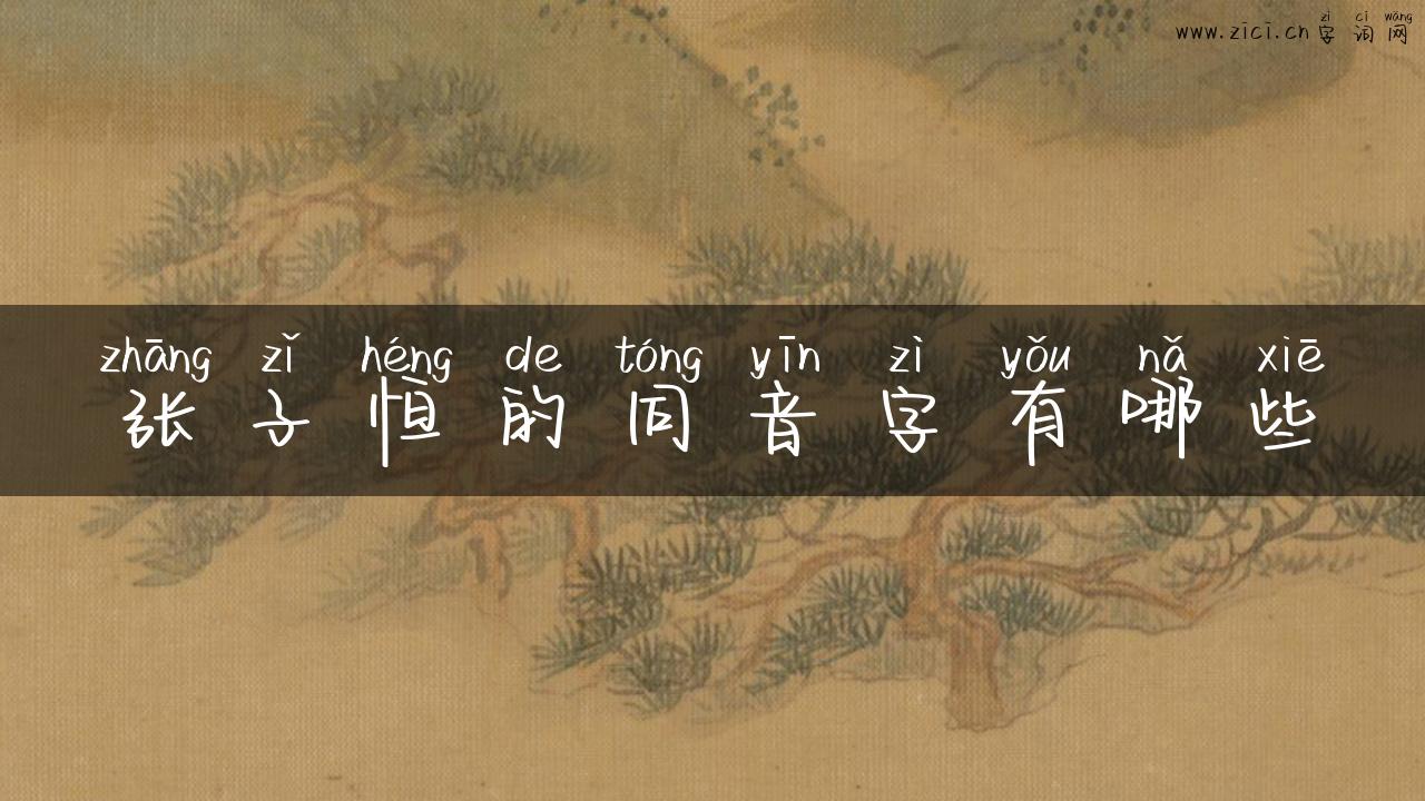 张子恒的同音字有哪些