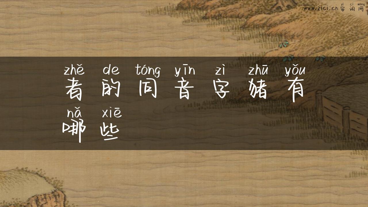 者的同音字猪有哪些