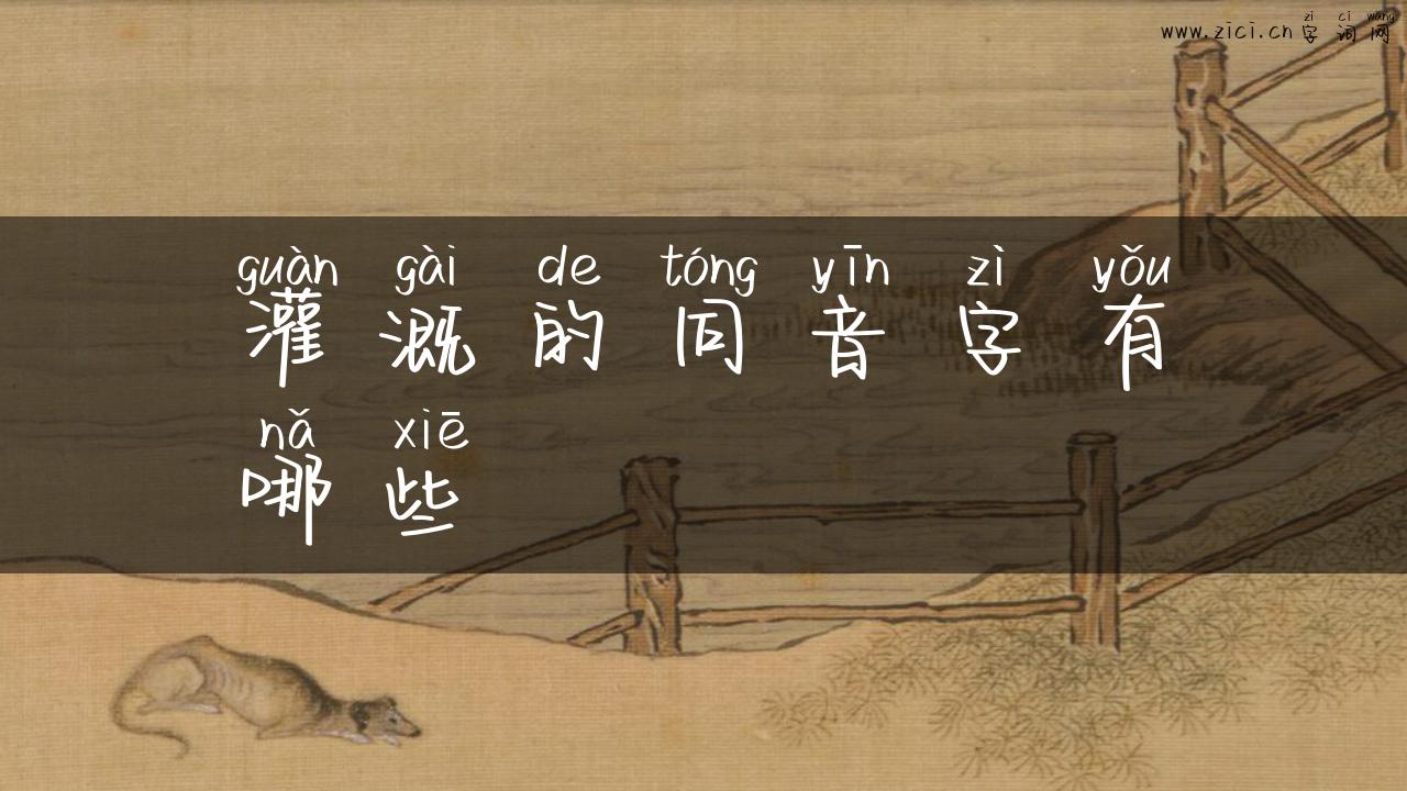 灌溉的同音字有哪些
