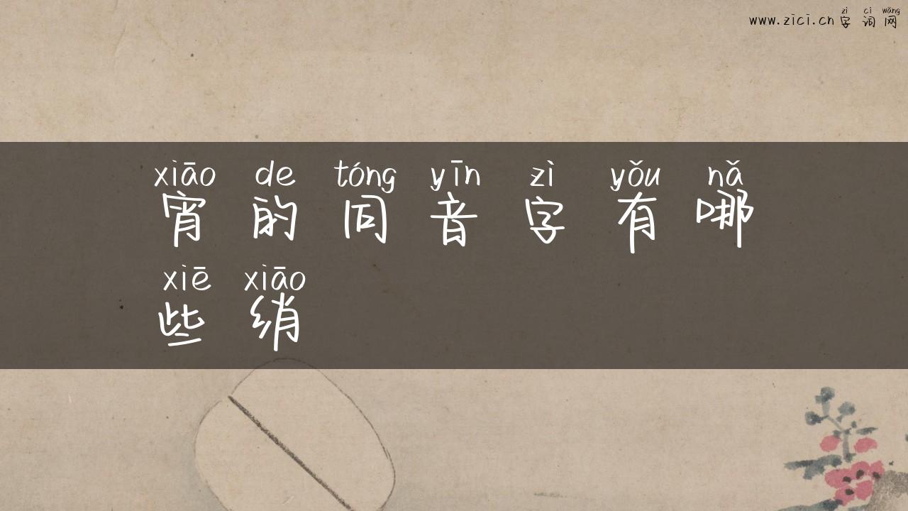 宵的同音字有哪些绡