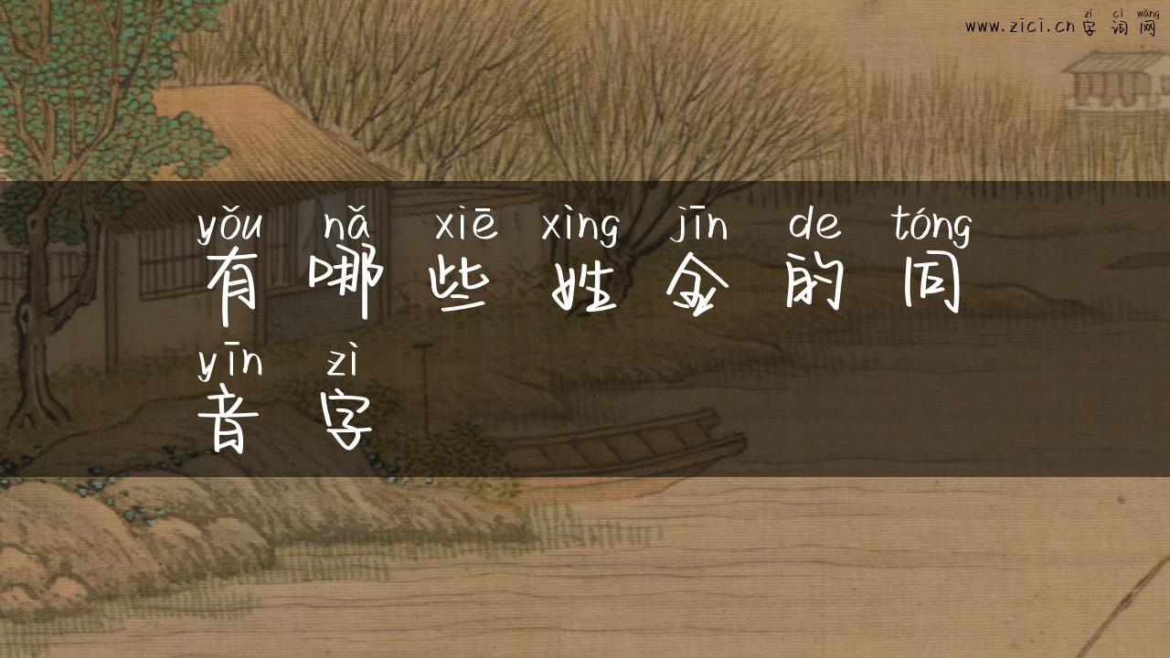 有哪些姓金的同音字