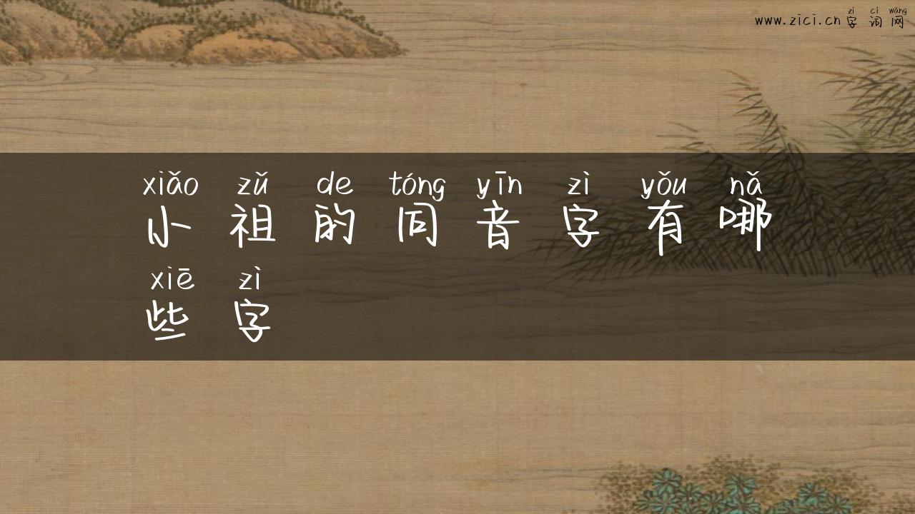 小祖的同音字有哪些字