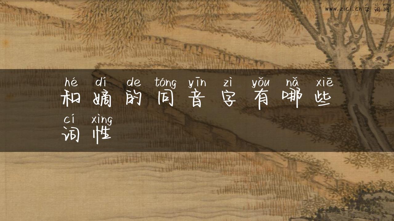 和嫡的同音字有哪些词性