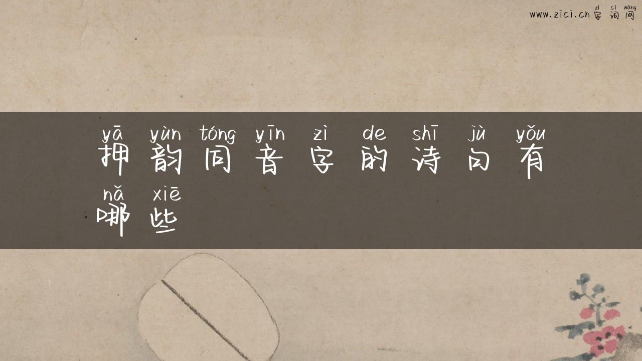 押韵同音字的诗句有哪些