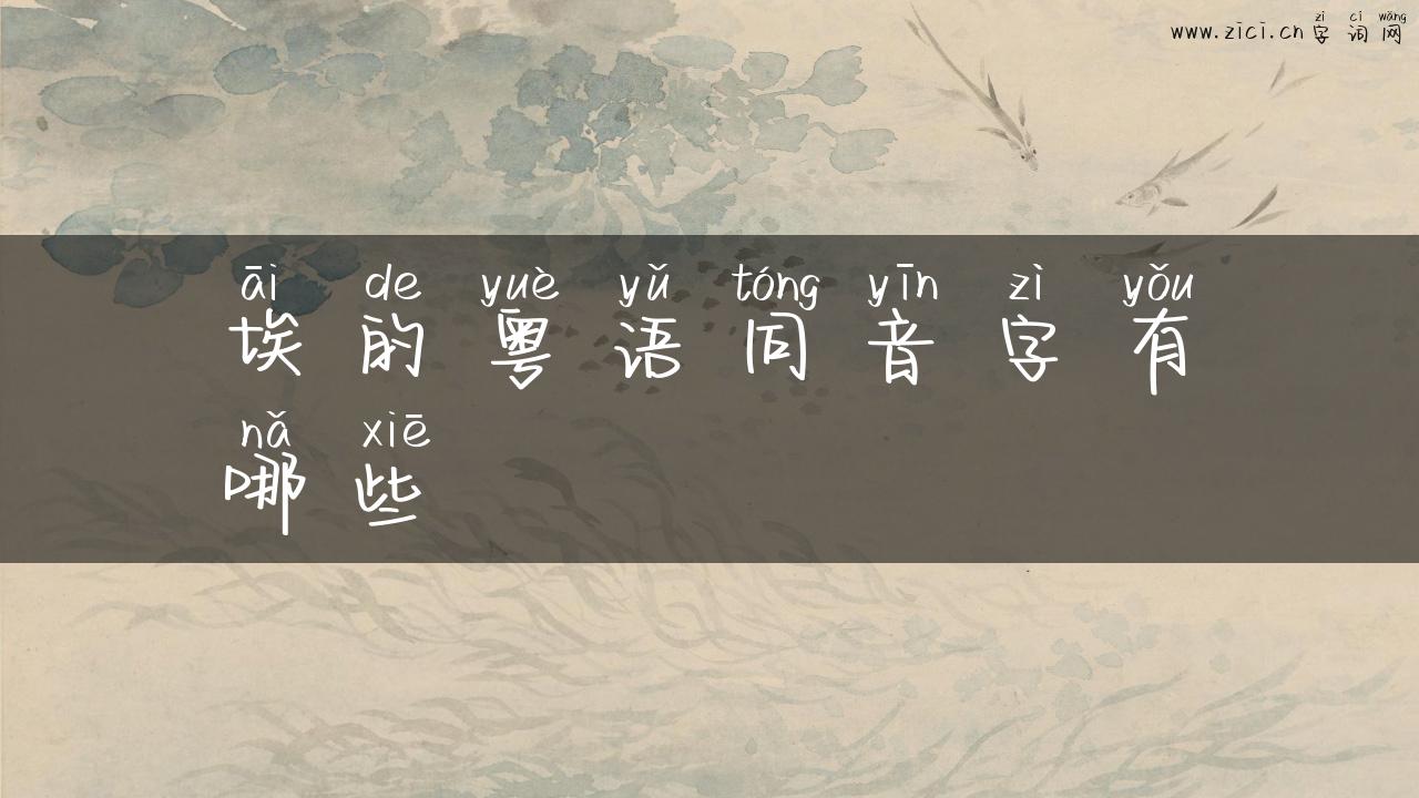 埃的粤语同音字有哪些