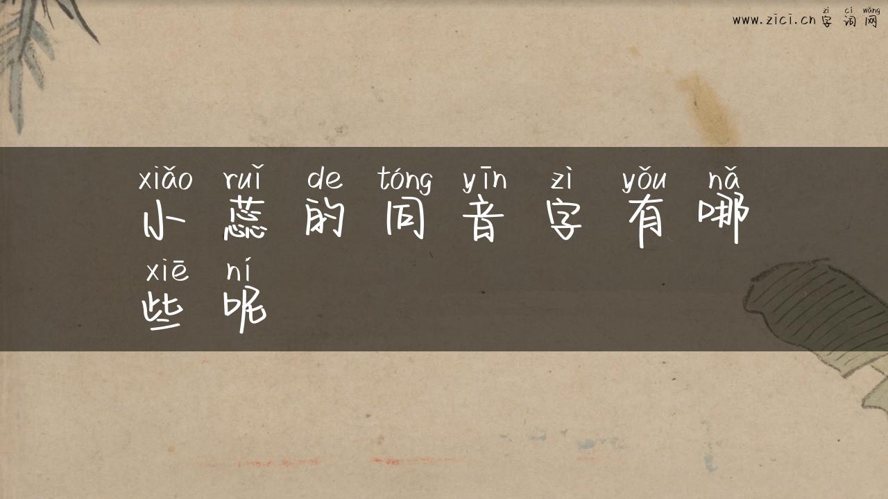 小蕊的同音字有哪些呢