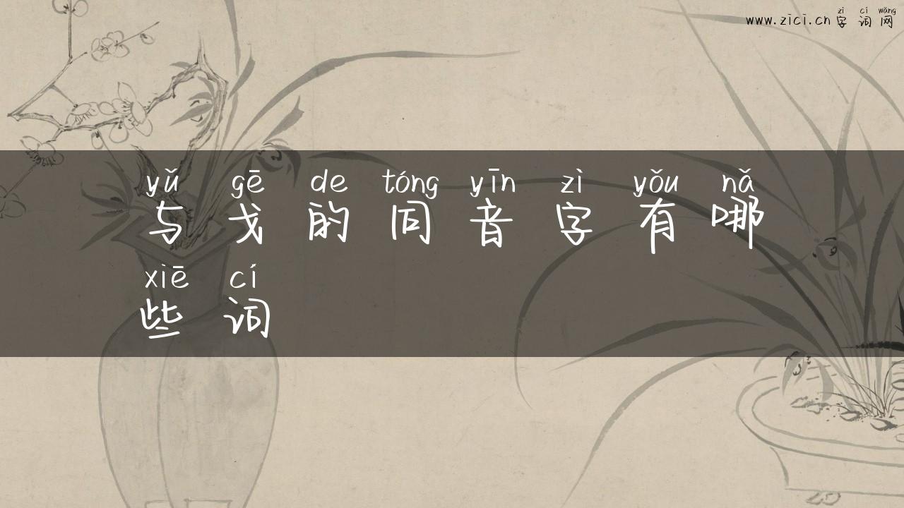 与戈的同音字有哪些词