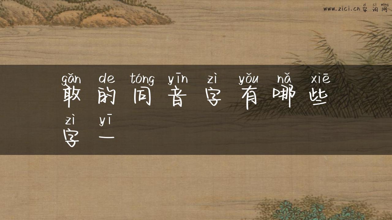 敢的同音字有哪些字一