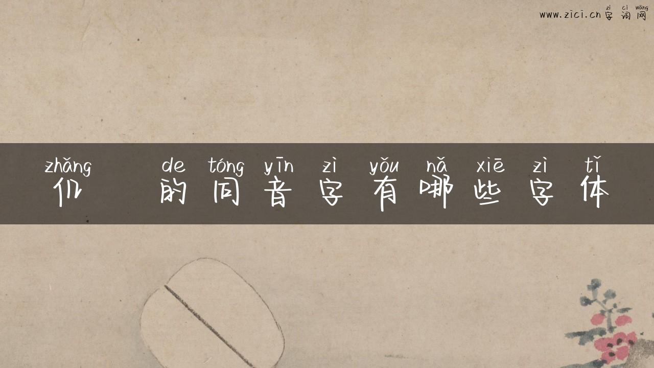 仉旸的同音字有哪些字体