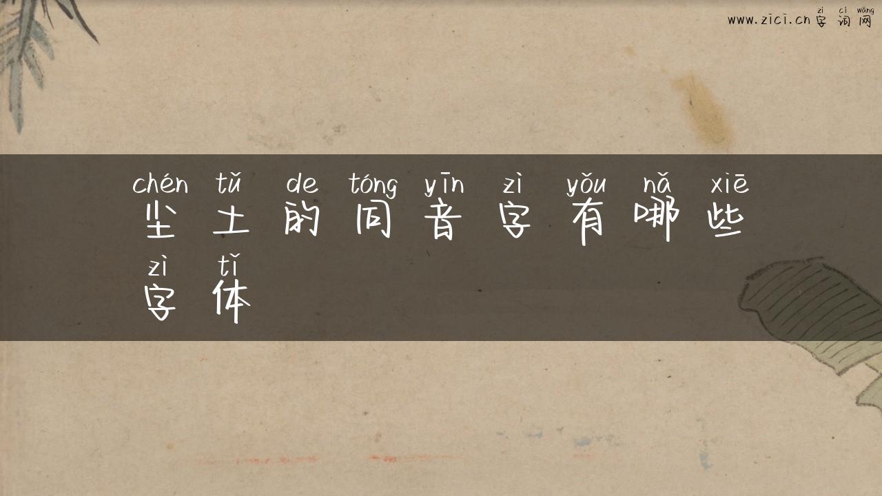 尘土的同音字有哪些字体