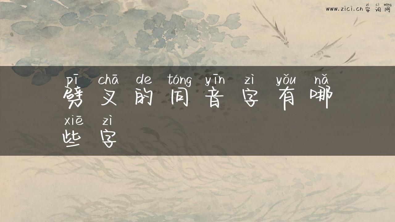 劈叉的同音字有哪些字
