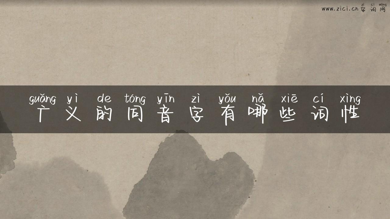 广义的同音字有哪些词性