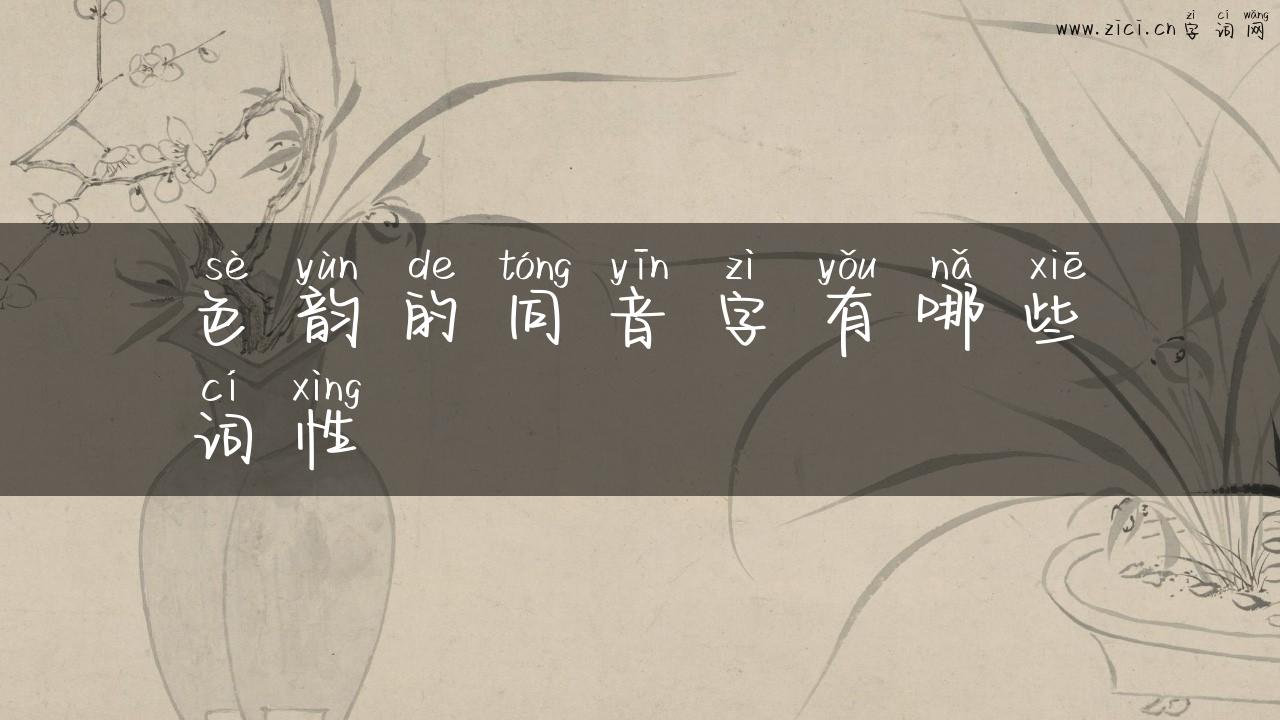 色韵的同音字有哪些词性