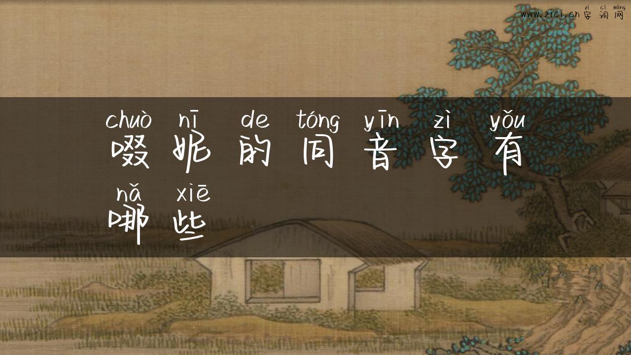 啜妮的同音字有哪些