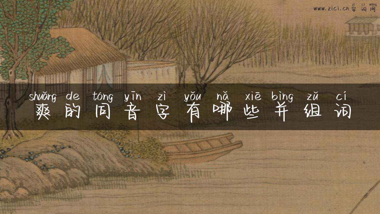 爽的同音字有哪些并组词