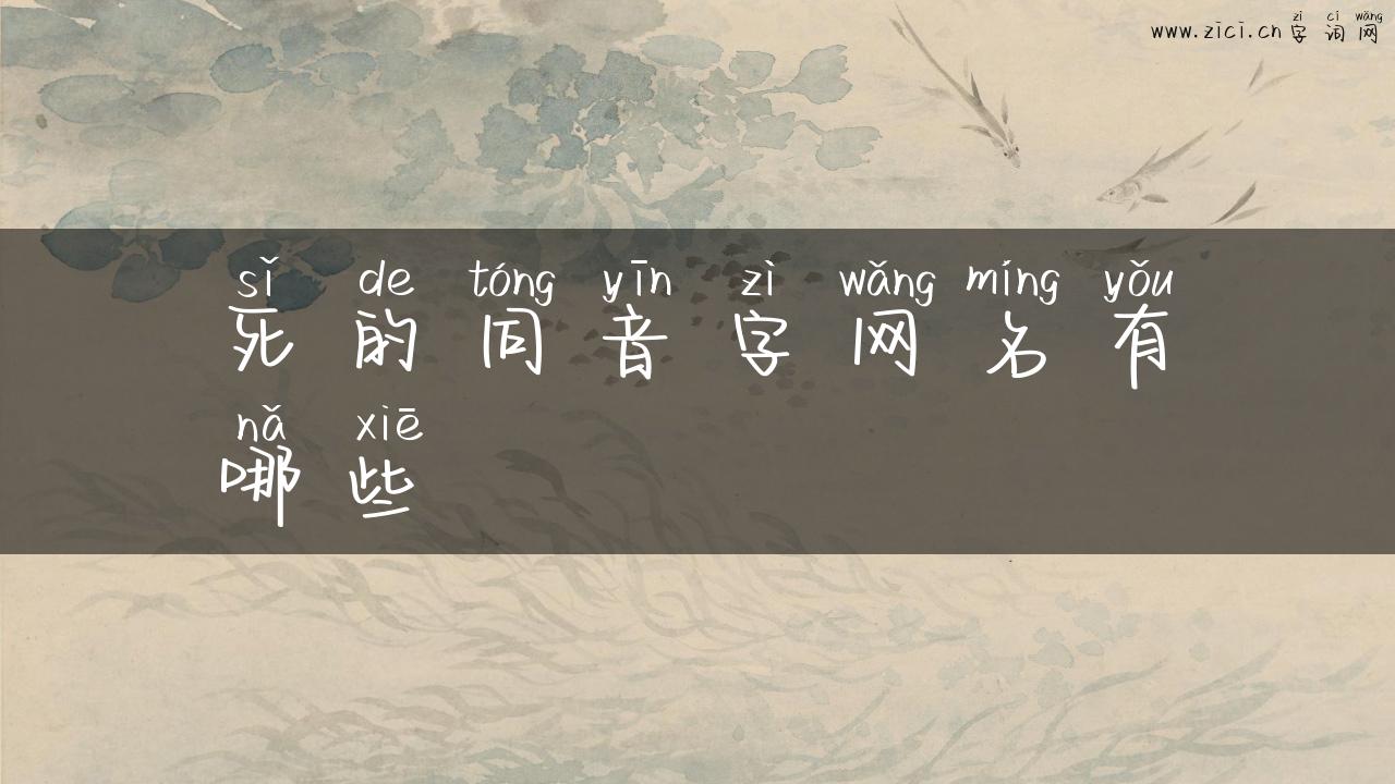 死的同音字网名有哪些