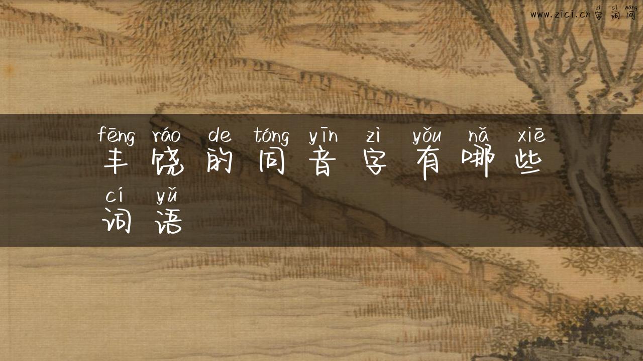 丰饶的同音字有哪些词语