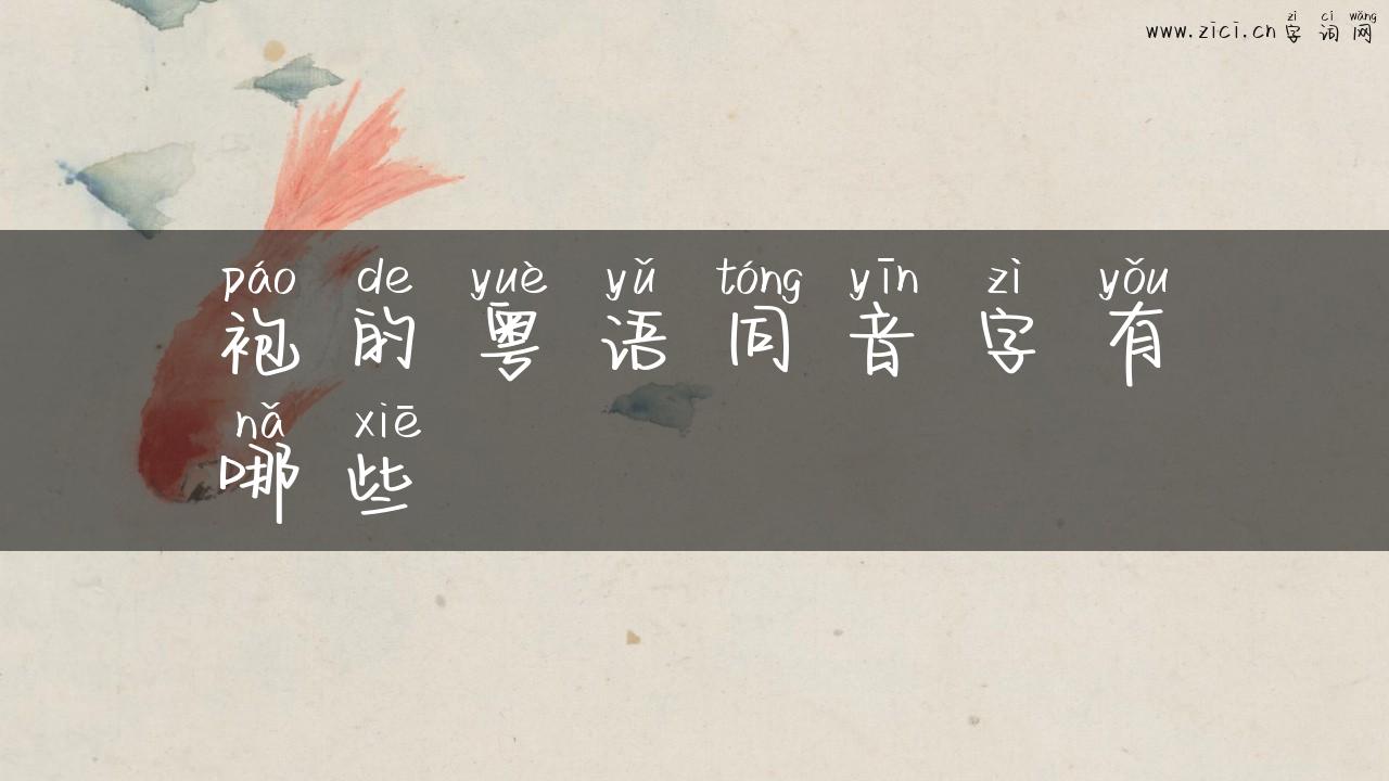 袍的粤语同音字有哪些