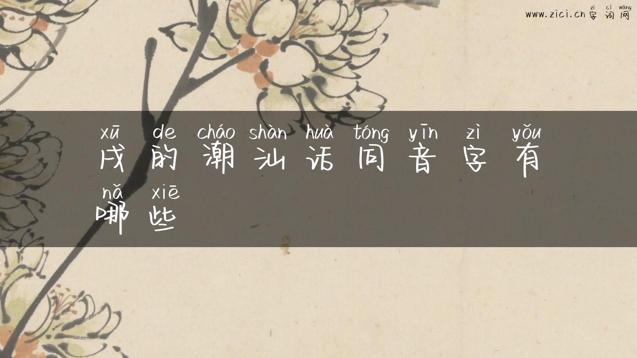 戌的潮汕话同音字有哪些