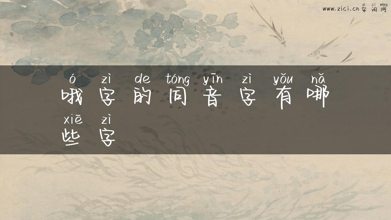 哦字的同音字有哪些字