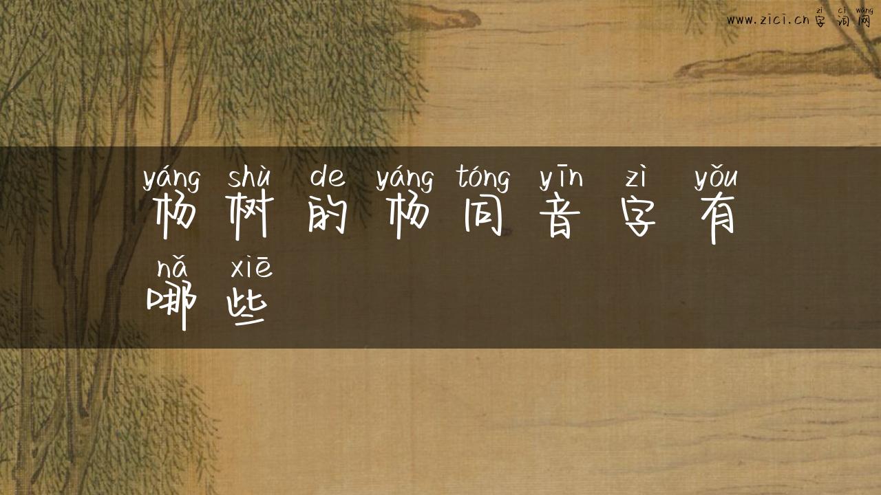 杨树的杨同音字有哪些
