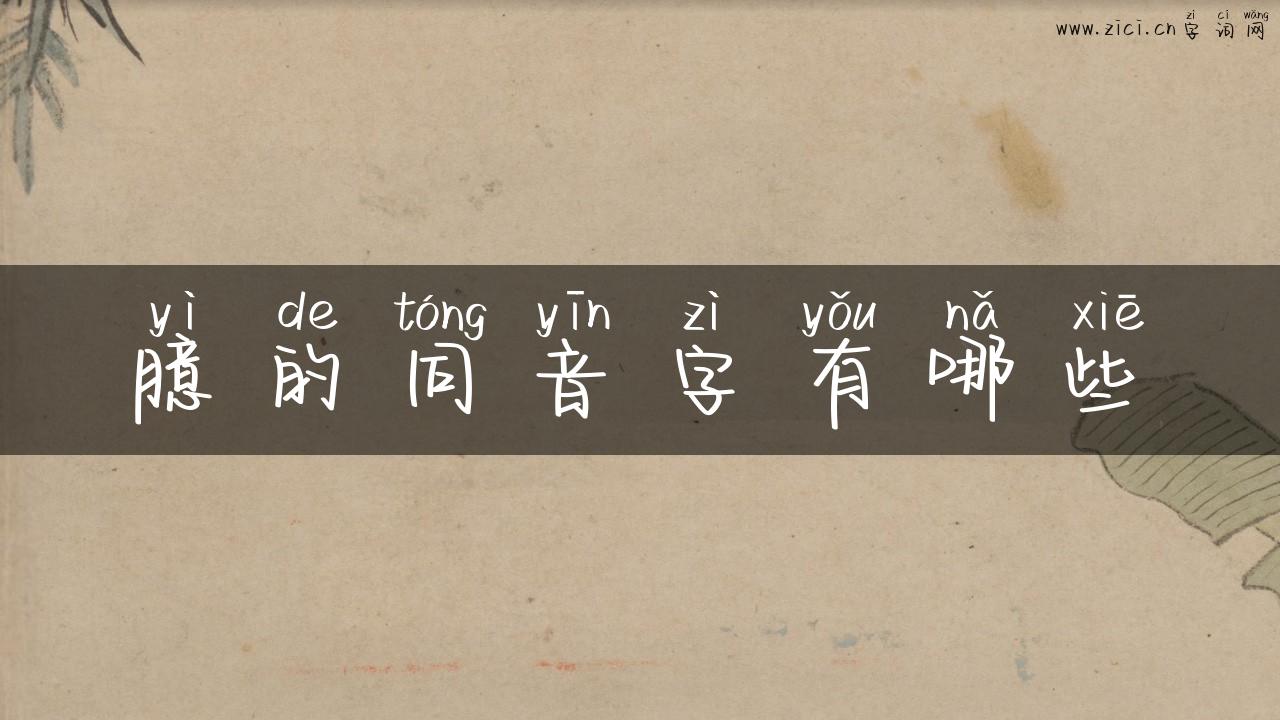 臆的同音字有哪些