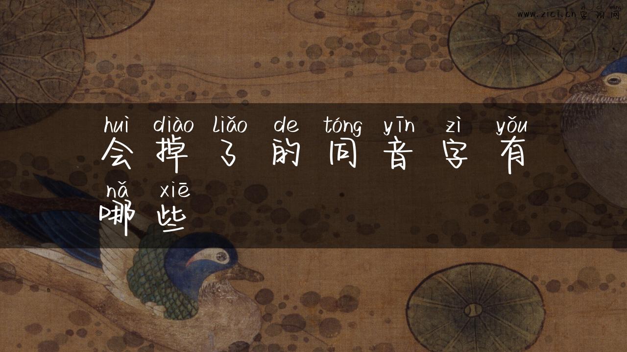 会掉了的同音字有哪些