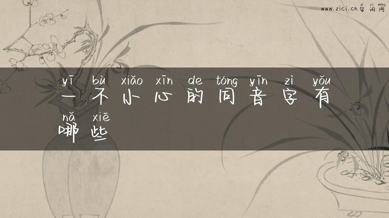 一不小心的同音字有哪些