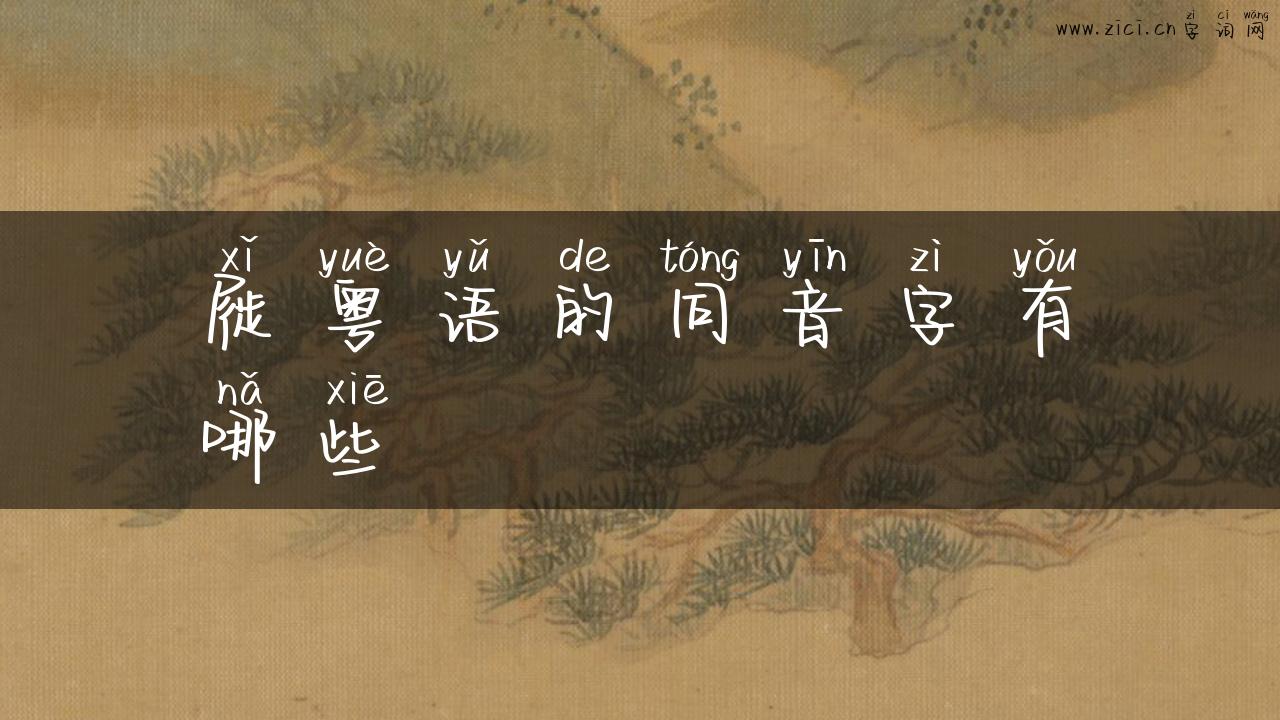屣粤语的同音字有哪些