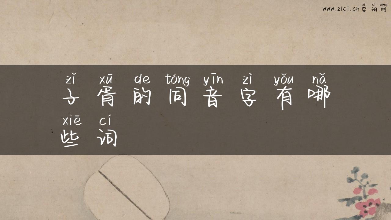 子胥的同音字有哪些词